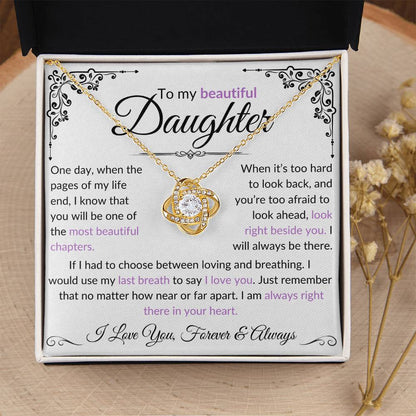 To My Beautiful Daughter | One Day | Love Knot Necklace - Elliotrose Gifts