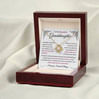 To My Beautiful Granddaughter | Most Beautiful Chapters | Love Knot Necklace - Elliotrose Gifts