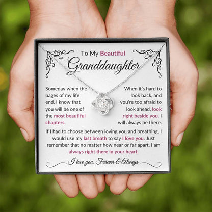 To My Beautiful Granddaughter | Most Beautiful Chapters | Love Knot Necklace - Elliotrose Gifts