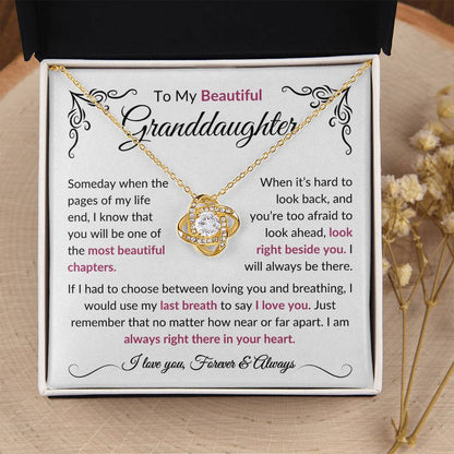 To My Beautiful Granddaughter | Most Beautiful Chapters | Love Knot Necklace - Elliotrose Gifts