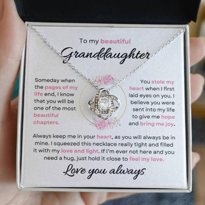 To My Beautiful Granddaughter | Stole my Heart | Love Knot Necklace - Elliotrose Gifts