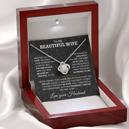 To My Beautiful Wife | Never Forget | Love knot Necklace - Elliotrose Gifts