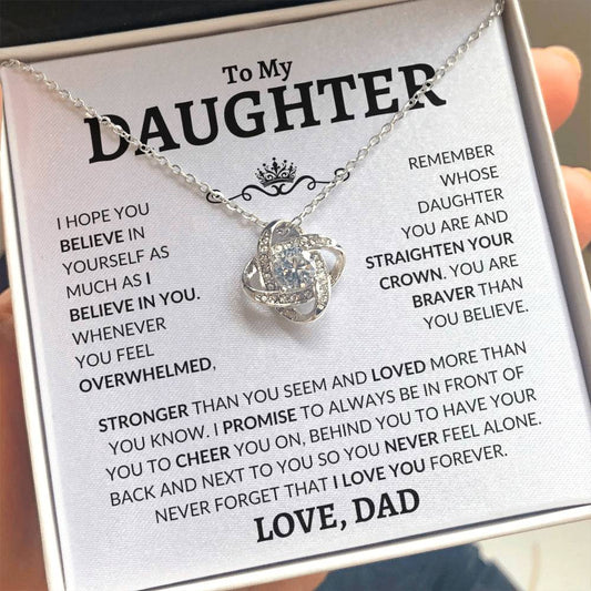 To My Daughter | Believe In Yourself | Love Knot Necklace - Elliotrose Gifts