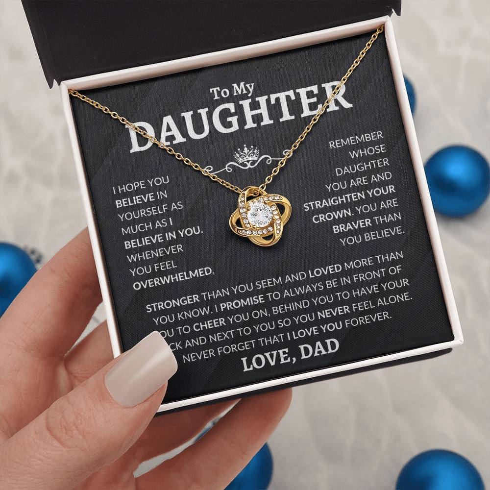 To My Daughter | Believe In Yourself | Love Knot Necklace - Elliotrose Gifts