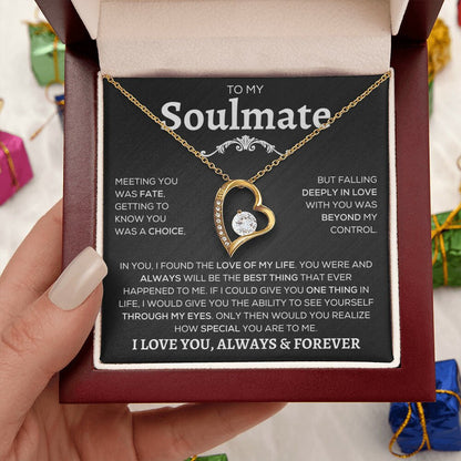 To My Soulmate | Meeting You Was Fate | Forever Love Necklace - Elliotrose Gifts