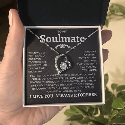 To My Soulmate | Meeting You Was Fate | Forever Love Necklace - Elliotrose Gifts