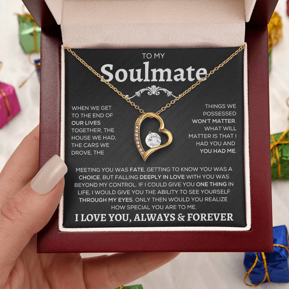 To My Soulmate | Our Lives | Forever Love Necklace - Elliotrose Gifts