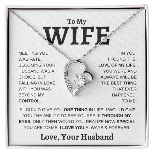 To My Wife | Meeting You Was Fate | Forever Love Necklace - Elliotrose Gifts