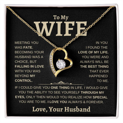 To My Wife | Meeting You Was Fate | Forever Love Necklace - Elliotrose Gifts