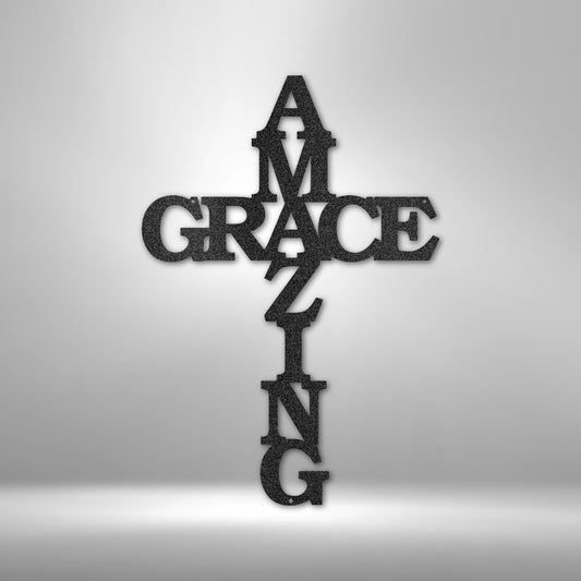 Amazing Grace Cross - Steel Sign - Elliotrose Gifts