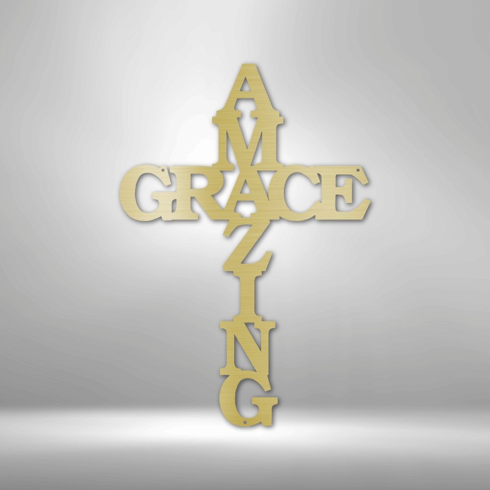 Amazing Grace Cross - Steel Sign - Elliotrose Gifts