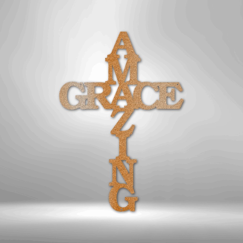 Amazing Grace Cross - Steel Sign - Elliotrose Gifts