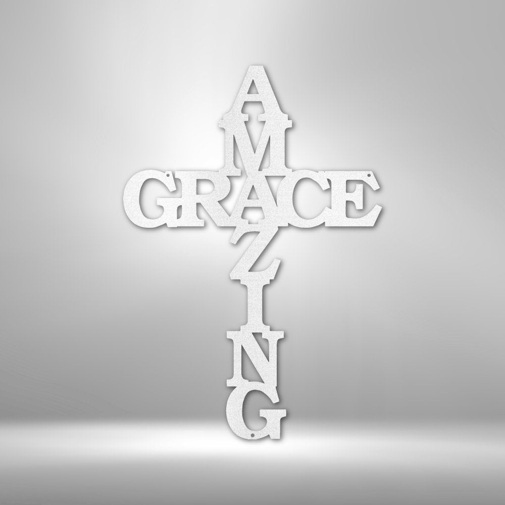 Amazing Grace Cross - Steel Sign - Elliotrose Gifts