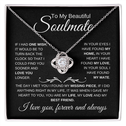 Beautiful Soulmate | Found My Love | Love Knot Necklace - Elliotrose Gifts