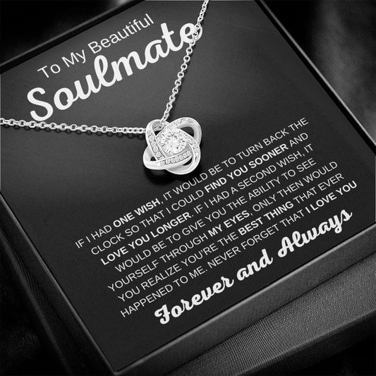 Beautiful Soulmate | Love You Longer | Love Knot Necklace - Elliotrose Gifts