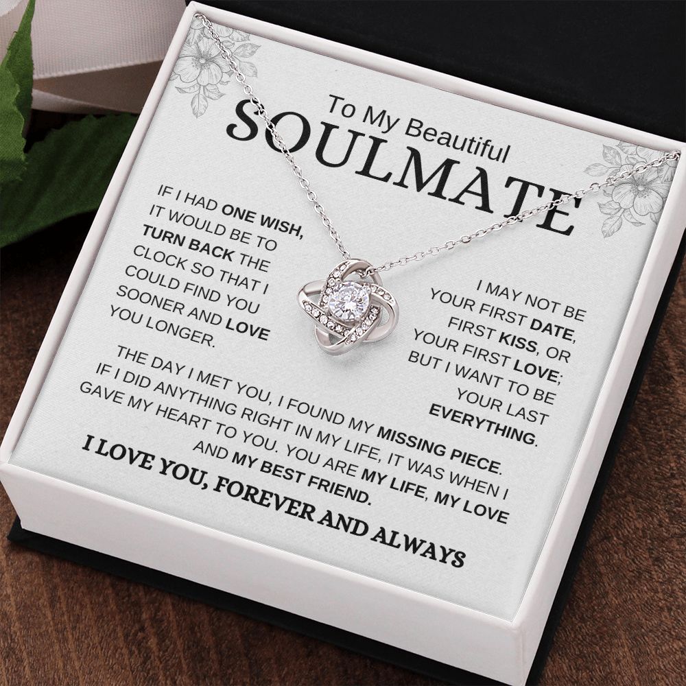 Beautiful Soulmate | Love You | Love Knot Necklace - Elliotrose Gifts