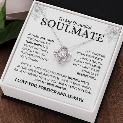 Beautiful Soulmate | Love You | Love Knot Necklace - Elliotrose Gifts