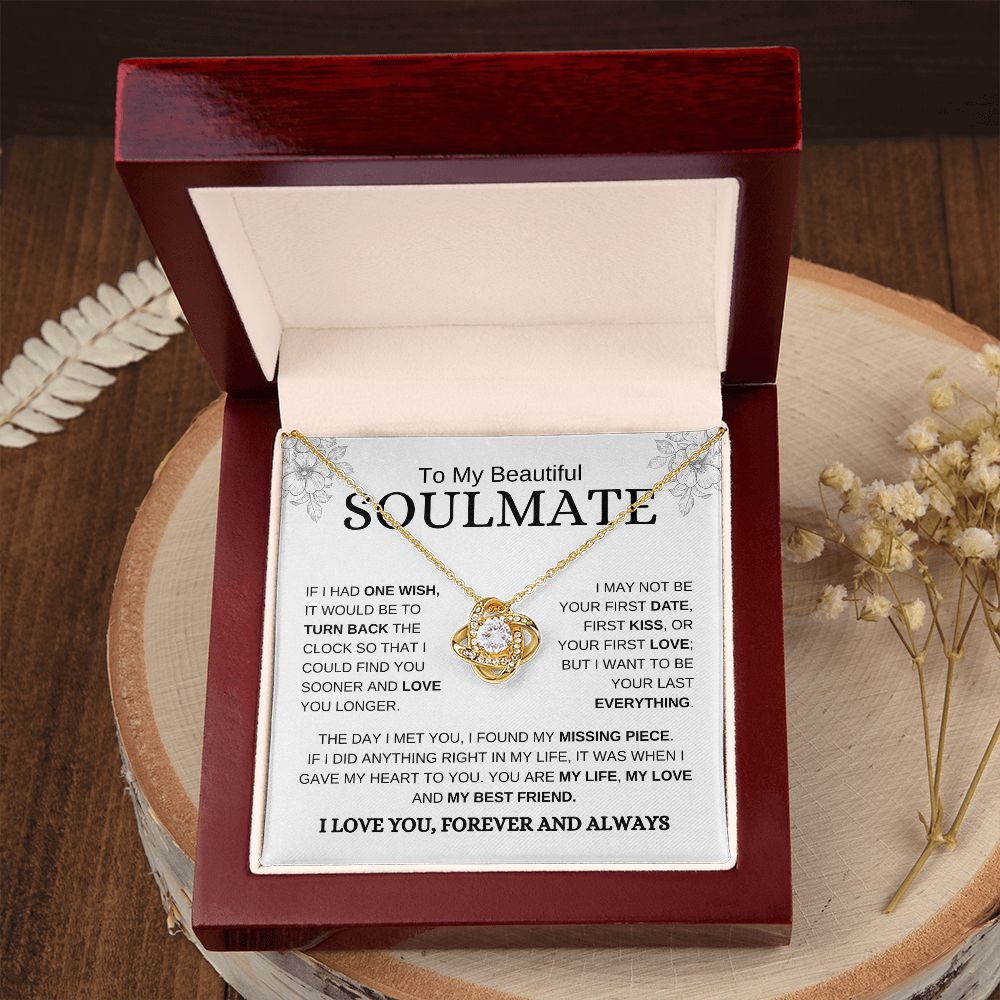 Beautiful Soulmate | Love You | Love Knot Necklace - Elliotrose Gifts