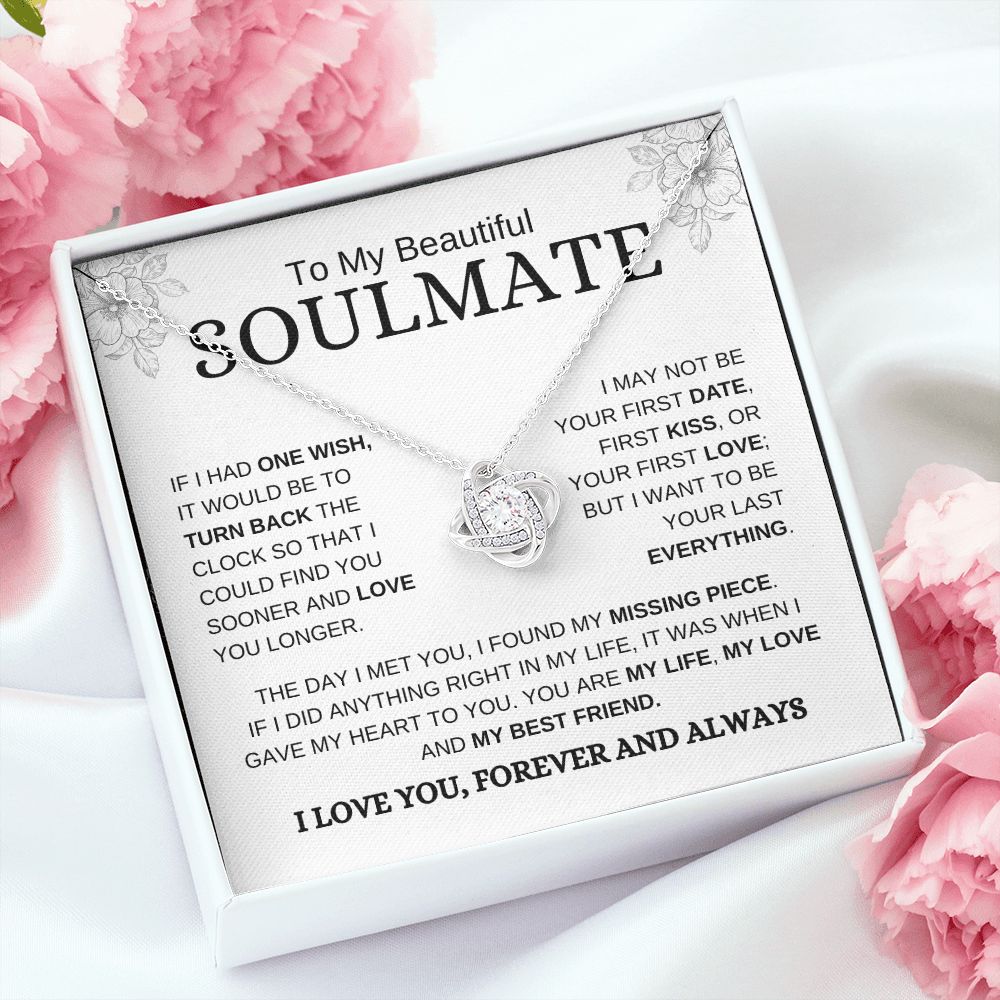 Beautiful Soulmate | Love You | Love Knot Necklace - Elliotrose Gifts