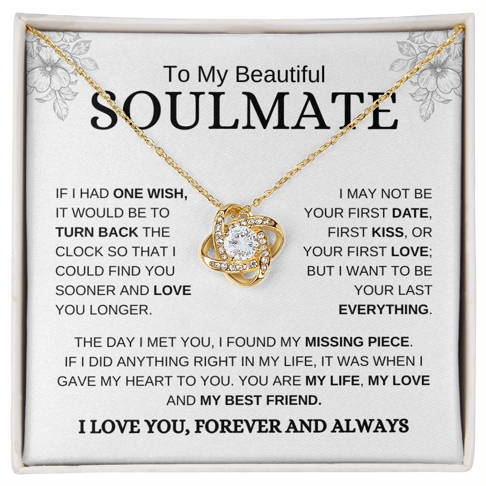 Beautiful Soulmate | Love You | Love Knot Necklace - Elliotrose Gifts