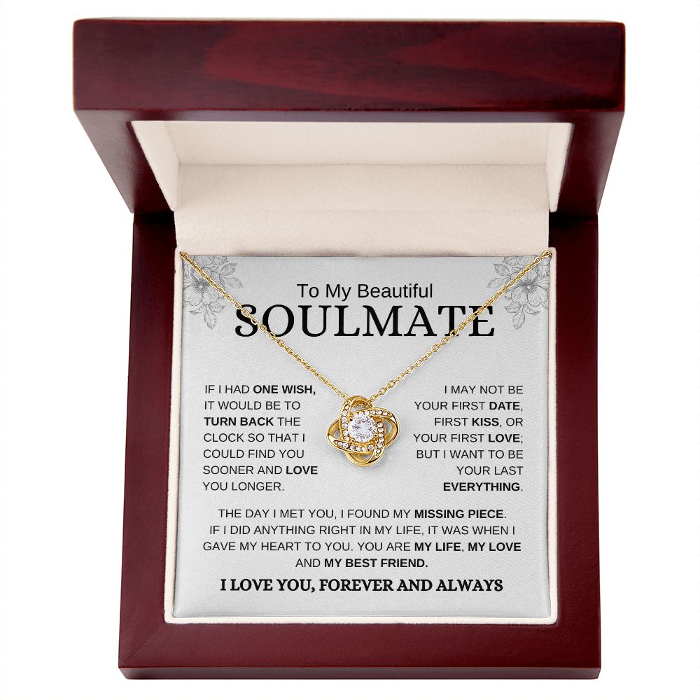 Beautiful Soulmate | Love You | Love Knot Necklace - Elliotrose Gifts