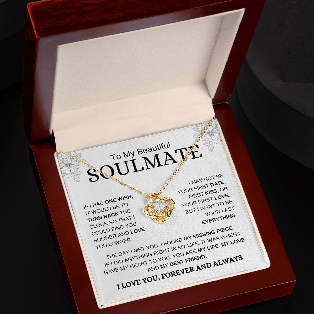 Beautiful Soulmate | Love You | Love Knot Necklace - Elliotrose Gifts