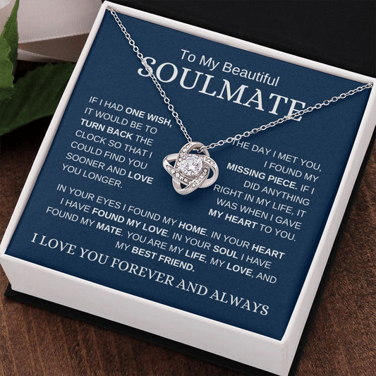 Beautiful Soulmate | Missing Piece | Love Knot Necklace - Elliotrose Gifts