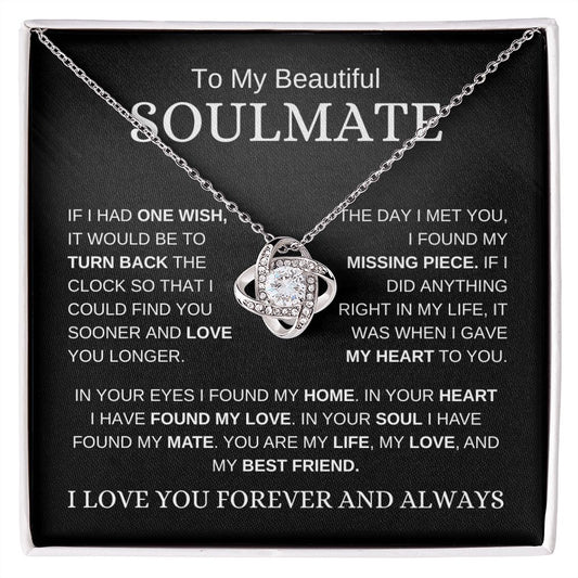 Beautiful Soulmate | Missing Piece | Love Knot Necklace - Elliotrose Gifts