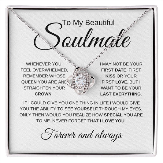 Beautiful Soulmate | My Queen | Love Knot Necklace - Elliotrose Gifts