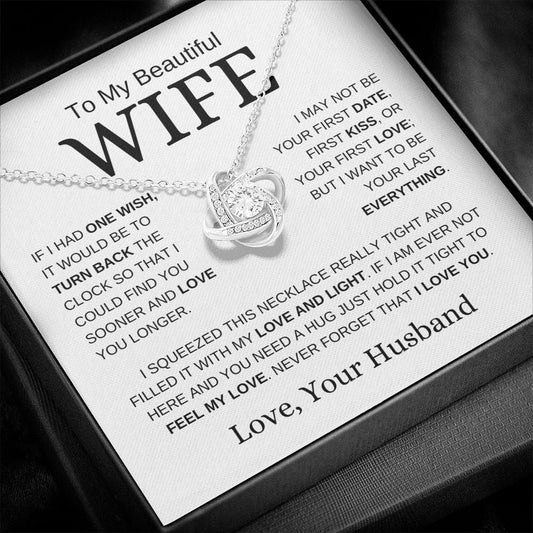 Beautiful Wife | Love You Longer | Love Knot Necklace - Elliotrose Gifts