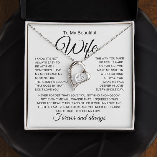 Beautiful Wife | Never Forget | Forever Love Necklace - Elliotrose Gifts