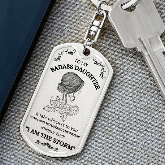 Empowering Gift For Daughter | I am the Storm | Daughter Keychain - Elliotrose Gifts