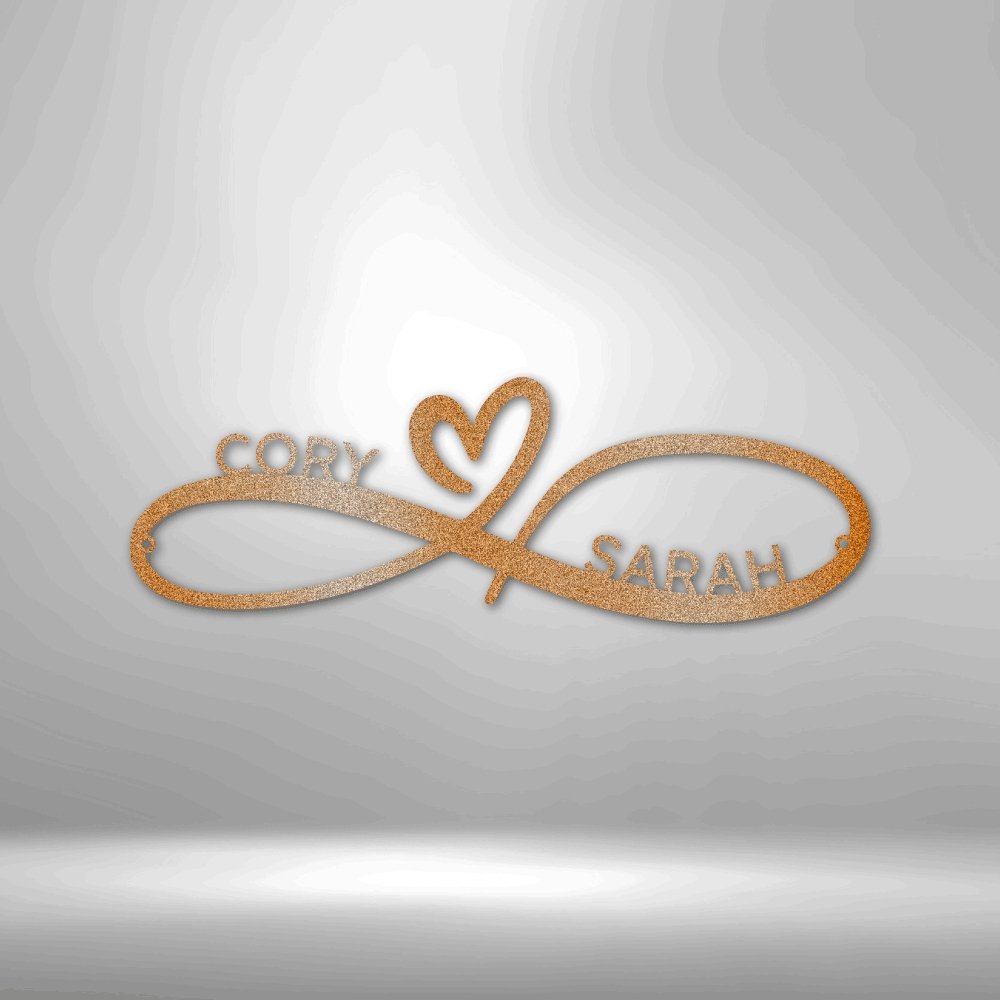 Infinity Couples Monogram - Steel Sign - Elliotrose Gifts