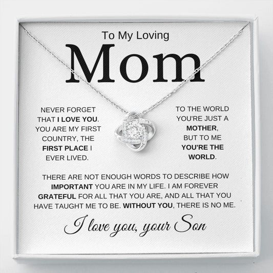 Loving Mom | Forever Grateful | Love Knot Necklace - Elliotrose Gifts