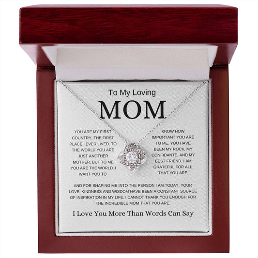 Loving Mom | More Than Words | Love Knot Necklace - Elliotrose Gifts