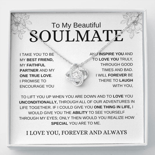 My Beautiful Soulmate | My Best Friend | Love Knot Necklace - Elliotrose Gifts