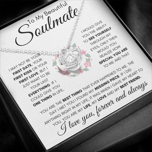 My Beautiful Soulmate | My Everything | Love Knot Necklace - Elliotrose Gifts