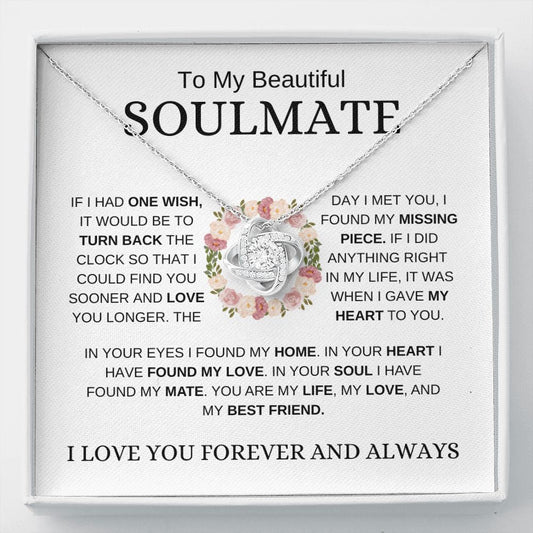 My Beautiful Soulmate | My Life | Love Knot Necklace - Elliotrose Gifts