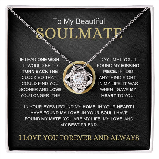 My Soulmate | One Wish | Love Knot Necklace - Elliotrose Gifts