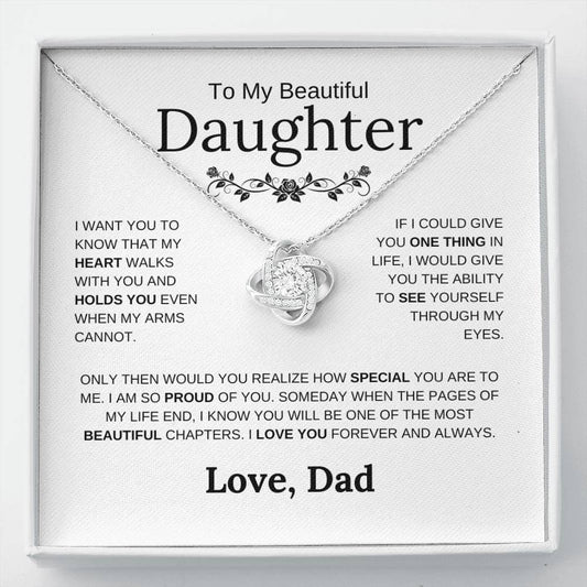 To My Beautiful Daughter - How Special You Are To Me - Love Knot Necklace - Elliotrose Gifts