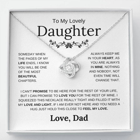 To My Beautiful Daughter - Most Beautiful Chapter - Love Knot Necklace - Elliotrose Gifts