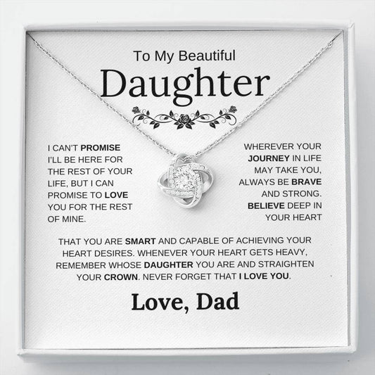 To My Beautiful Daughter - Wherever Your Journey In Life Takes You - Love Knot Necklace - Elliotrose Gifts