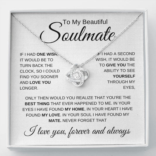 To My Beautiful Soulmate | Best Thing | Love Knot Necklace - Elliotrose Gifts