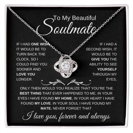 To My Beautiful Soulmate | Best Thing | Love Knot Necklace - Elliotrose Gifts