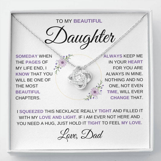 To my Daughter | Always Keep Me In Your Heart | Love Knot Necklace - Elliotrose Gifts