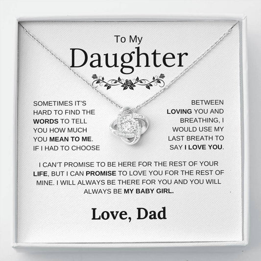 To My Daughter - How Much You Mean To Me - Love Knot Necklace - Elliotrose Gifts