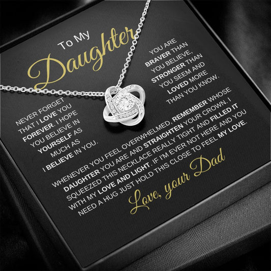 To My Daughter | Love You Forever | Love Knot Necklace - Elliotrose Gifts