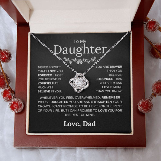 To My Daughter | Never Forget | Love Knot Necklace - Elliotrose Gifts