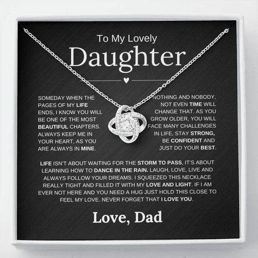 To My Lovely Daughter | Most Beautiful Chapters | Love Knot Necklace - Elliotrose Gifts