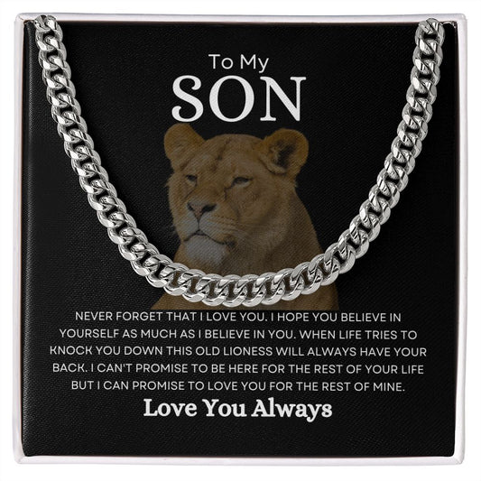 To My Son | Never Forget | Cuban Link Chain - Elliotrose Gifts